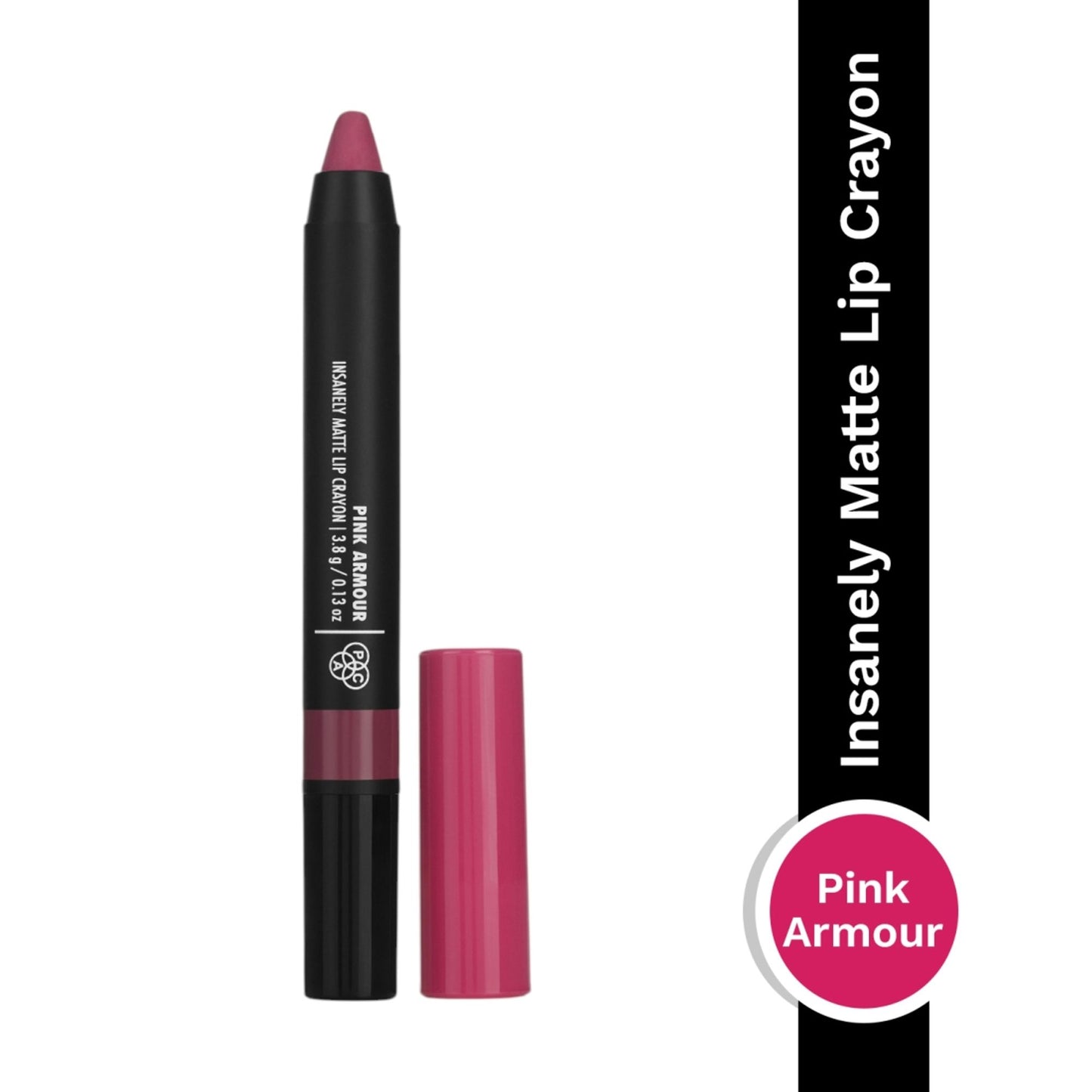PAC Insanely Matte Lip Crayon - 12H Longlasting, Non Drying, Smudgeproof, Matte Finish - Pink Armour