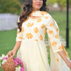 Dhiyona IE Women Floral Printed Regular Pure Cotton Kurta with Trousers & Dupatta