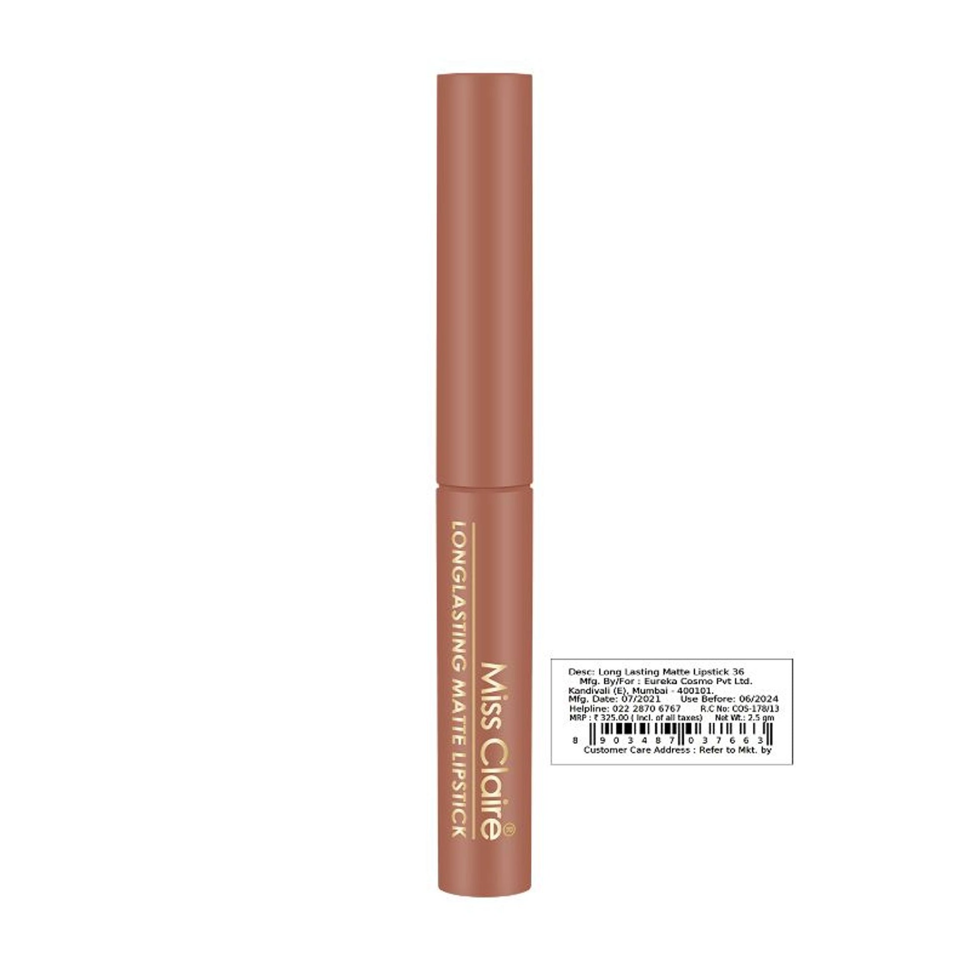 Miss Claire Long Lasting Matte Lipstick - Nude Brown 36
