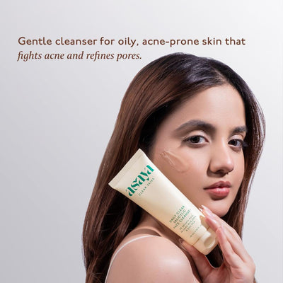 Asaya Daily Clear 2% Salicylic Acid Face Wash for Oily & Acne-Prone Skin with Lactic Acid & Zinc PCA