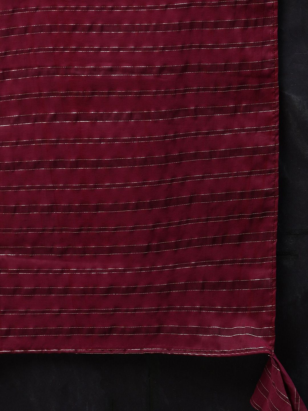 Indyancart IE Women Black & Maroon Solid Kurta with Trousers & Dupatta