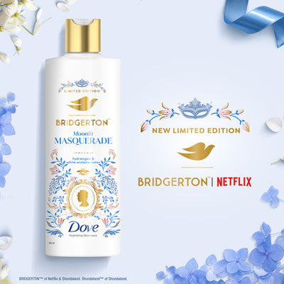 Limited Edition Dove Bridgerton Moonlit Masquerade Hydrating Shampoo for upto 100 hrs for dry hair