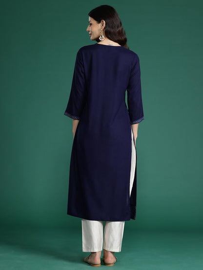 Indyancart IE Ethnic Motifs Printed Sequinned Kurta