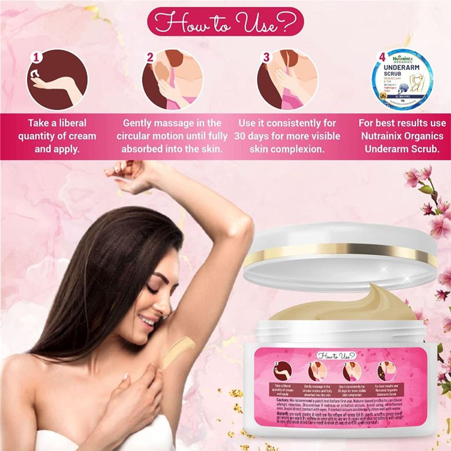 Nutrainix Organics Underarm Cream For All Skin Types Reduce Underarm Irritation