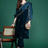 Indyancart IE Ethnic Motifs Embroidered Velvet Kurta with Trousers & With Dupatta