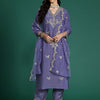 Dhiyona IE Floral Embroidered Sequinned Kurta With Trousers & Dupatta