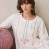 Indyancart IE Geometric Embroidered Thread Work Straight Kurta