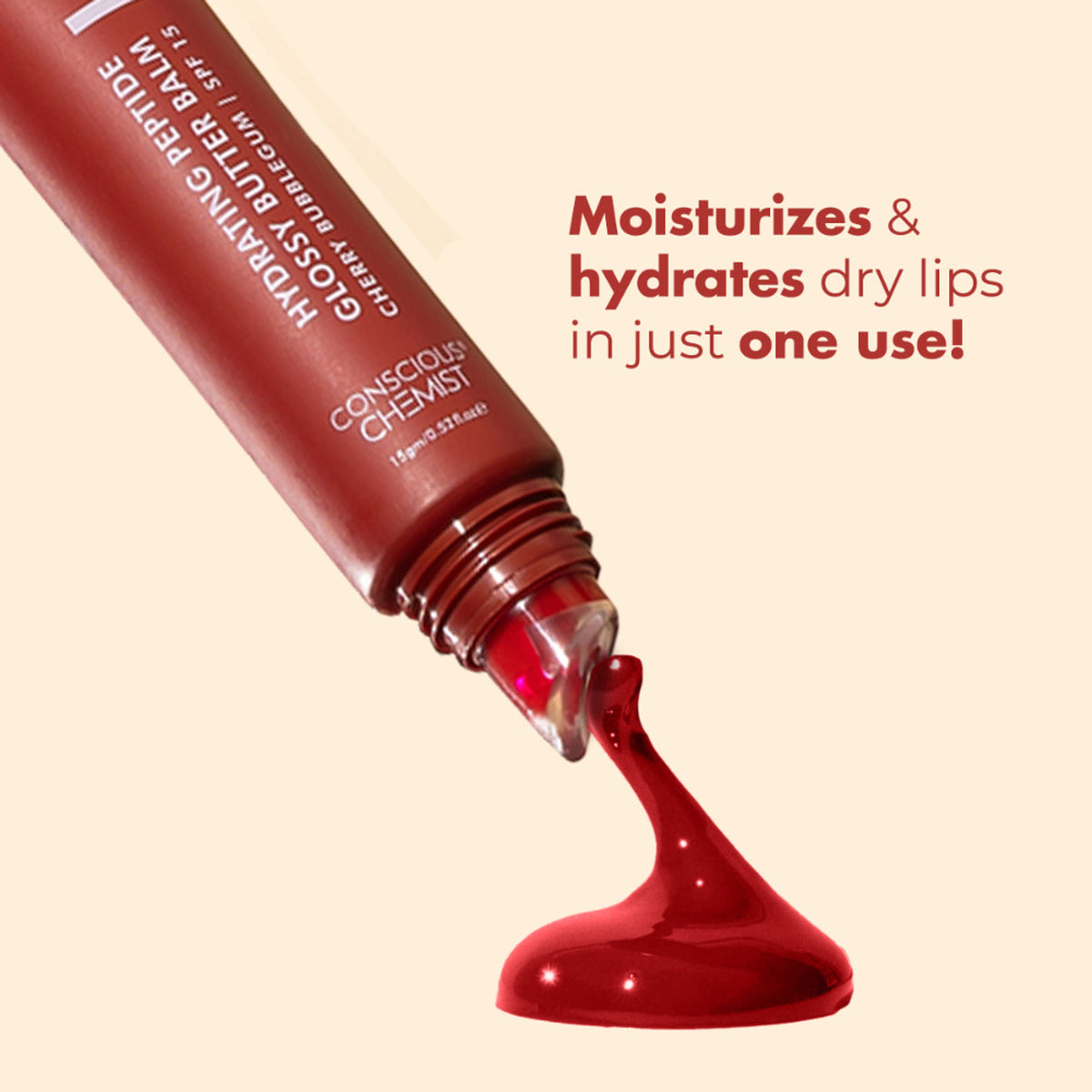 Conscious Chemist Multi Peptide & Shea Butter Lip Balm with SPF15 - Cherry Bubblegum