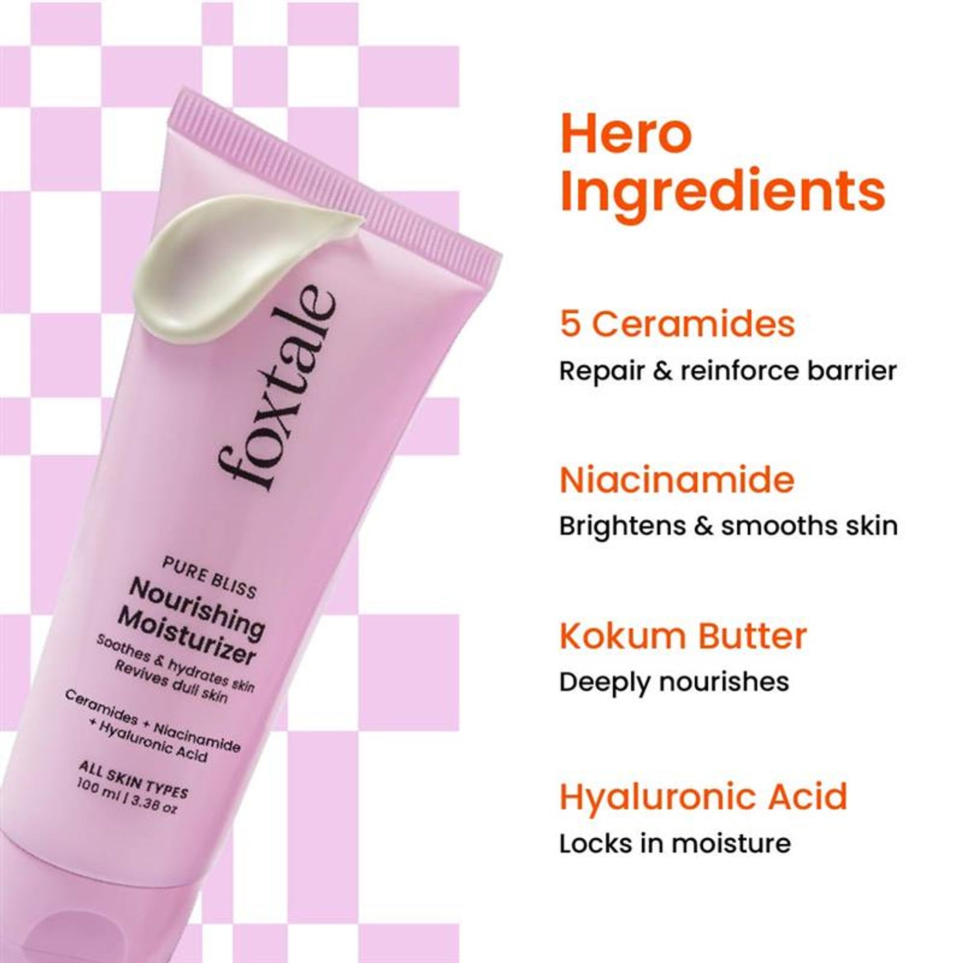 Foxtale Nourishing Ceramide Moisturizer For Barrier Repair, Hydration & Rough Skin