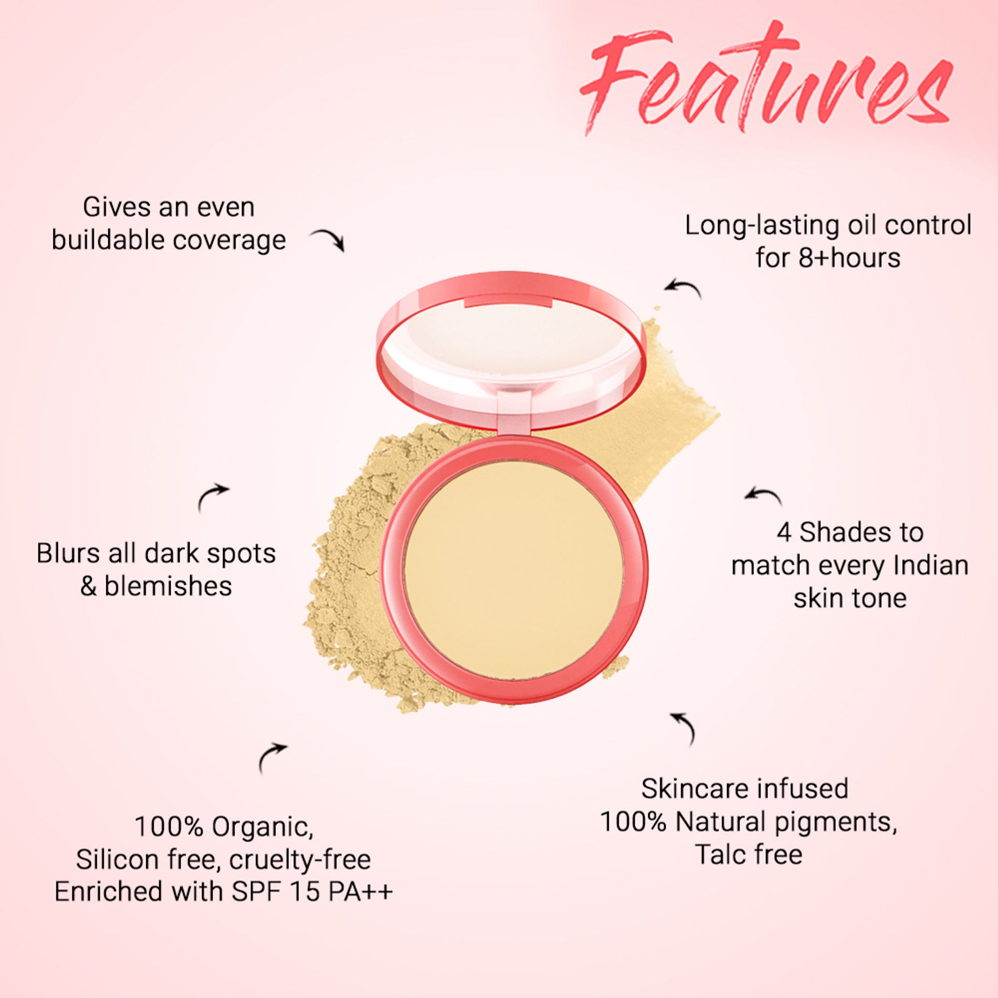 Biotique Magicompact Skin Brightening Compact Pressed Powder SPF 15 - Seashell