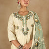 Dhiyona IE Floral Embroidered U-Neck Straight Kurta With Trousers And Dupatta