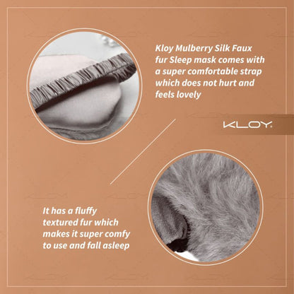 KLOY 100% Faux Fur Sleep Eye Mask - Grey