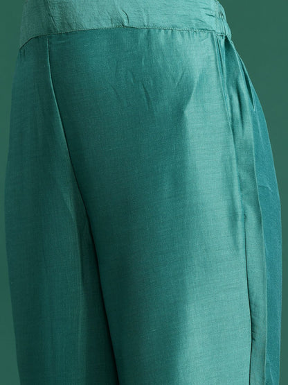 Dhiyona IE Ethnic Motifs Yoke Design Thread Work Kurta With Trousers & Dupatta