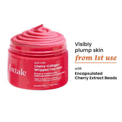 Foxtale Cherry Collagen Mask for Dull Skin, Brightening & Anti-Aging