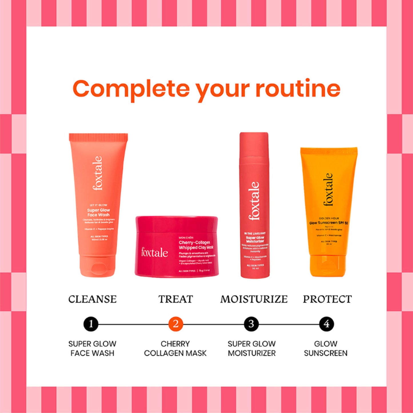 Foxtale Cherry Collagen Mask for Dull Skin, Brightening & Anti-Aging