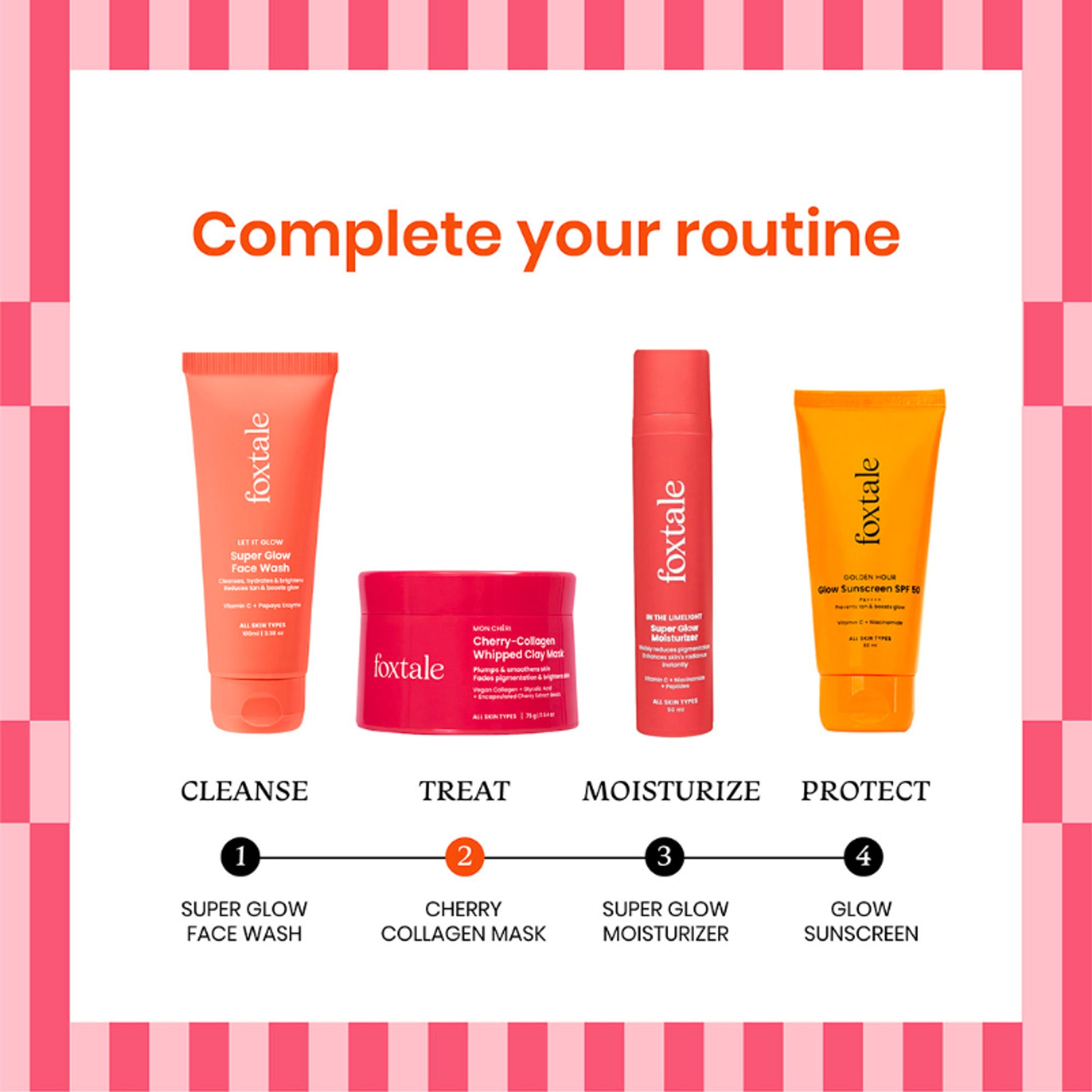 Foxtale Cherry Collagen Mask for Dull Skin, Brightening & Anti-Aging
