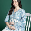 Dhiyona IE Floral Printed Empire Pure Cotton Kurta with Trousers & Dupatta