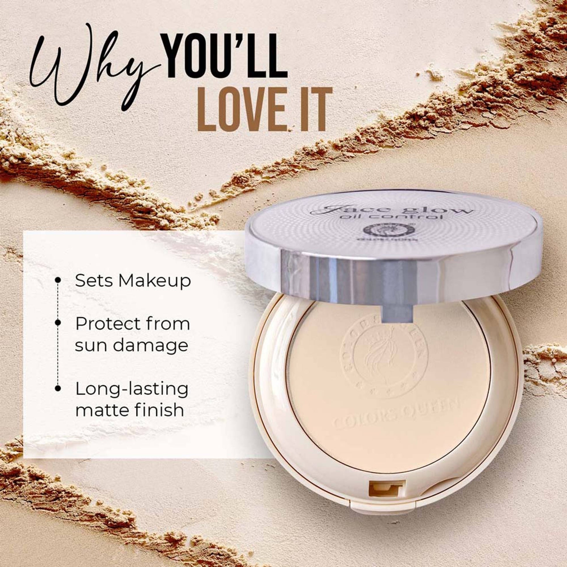 Colors Queen Face Glow Oil Control Powder Upto 24 Hours - 05