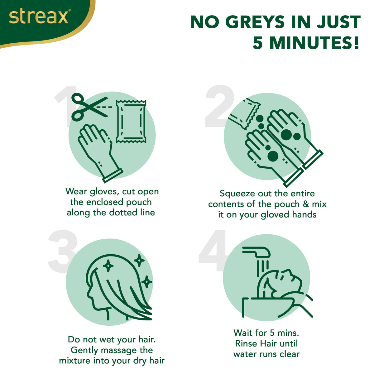 Streax Insta Shampoo Hair colour for 100% Grey Coverage, Burgundy