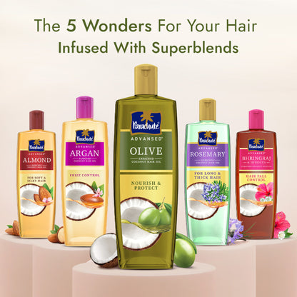 Parachute Advansed Olive Enriched Coconut Hair Oil, Upto 10X Less Hair Fall And 90% Stronger Hair