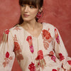 Dhiyona IE Women Floral Printed Pure Cotton A-Line Kurta with Trousers