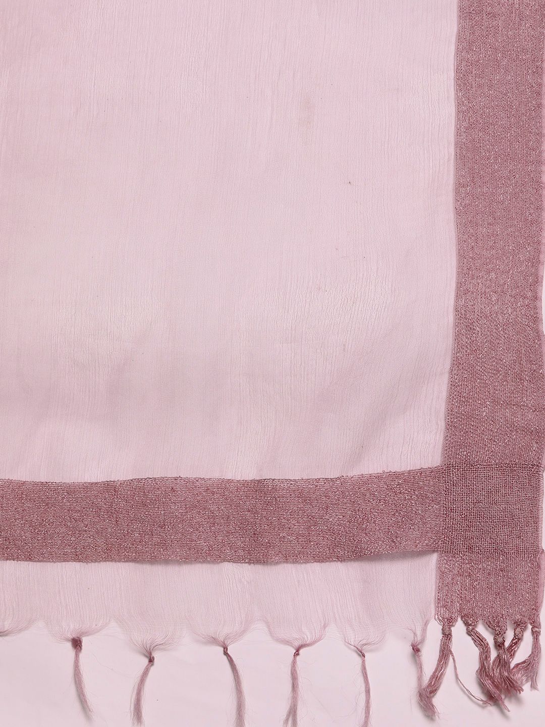Indyancart VA Women's Mauve Embroidered Kurta with Palazzos & With Dupatta