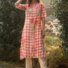 Dhiyona IE Floral Printed Mandarin Collar A-Line Pure Cotton Kurta With Trousers