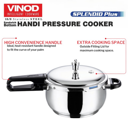 Vinod Splendid Plus Stainless Steel Outer Lid Pressure Cooker
