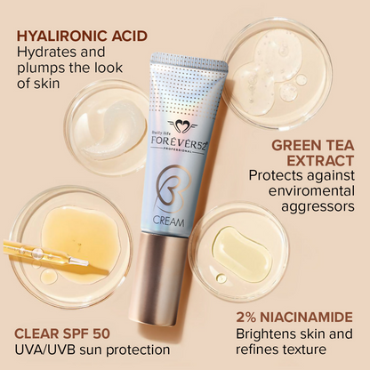 Daily Life Forever52 BB Cream SPF 50 in ZB003, a tube of lightweight BB cream with sun protection and a smooth, natural finish.