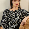 Indyancart IE Abstract Printed Pure Cotton Tunic With Trouser