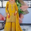 Dhiyona IE Women Ethnic Motifs Embroidered Regular Thread Work Kurta with Palazzos & With Dupatta