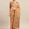 Women's Silk Blend Orange Woven Design Designer Saree With Blouse Piece
