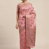 Women's Silk Blend Pink Woven Design Designer Saree With Blouse Piece