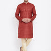 Men's Maroon Silk Blend Straight Kurta Pyjama Set