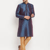 Men's Blue Silk Blend Straight Kurta Pyjama Set