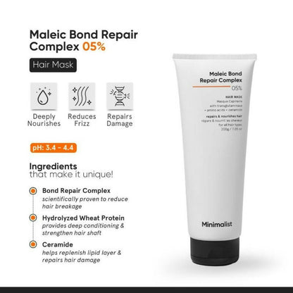 Minimalist Maleic Bond Repair Complex 5% Hair Mask - Indyancart
