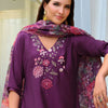 Dhiyona IE Women Floral Embroidered Regular Thread Work Liva Kurta with Trousers & With Dupatta