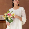 Indyancart IE Women Floral Embroidered Regular Chikankari Pure Cotton Kurta with Trousers & With Dupatta