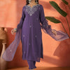 Indyancart IE Women Paisley Printed Regular Sequinned Kurta with Trousers & With Dupatta