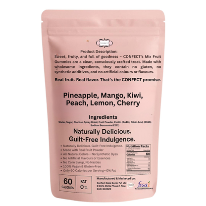 Confect Tropical Vibes Gummies | Pack of Pineapple, Mango, Kiwi, Peach, Lemon, Cherry Gummies |