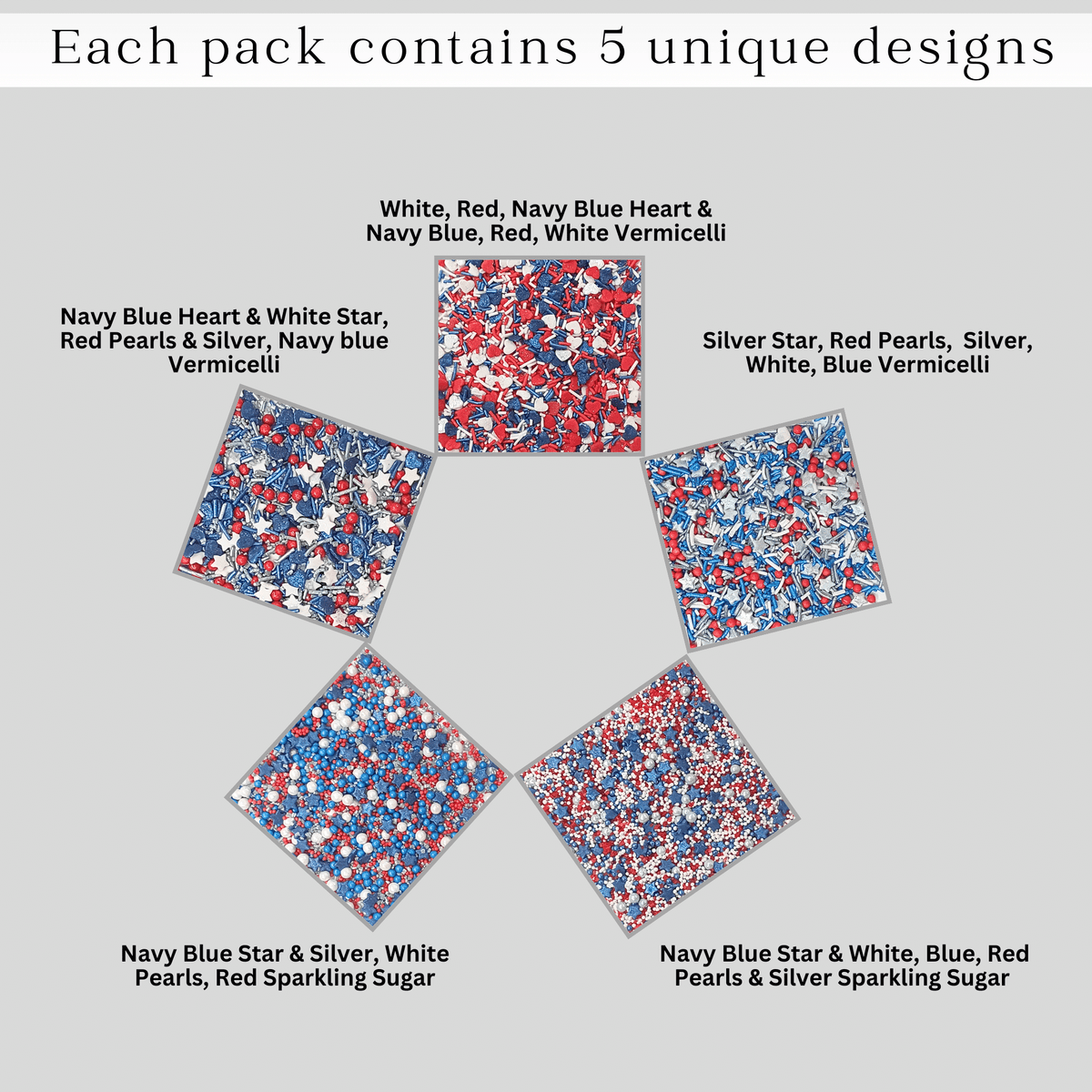 Confect Mix Heart & Star Patriotic Sprinkles