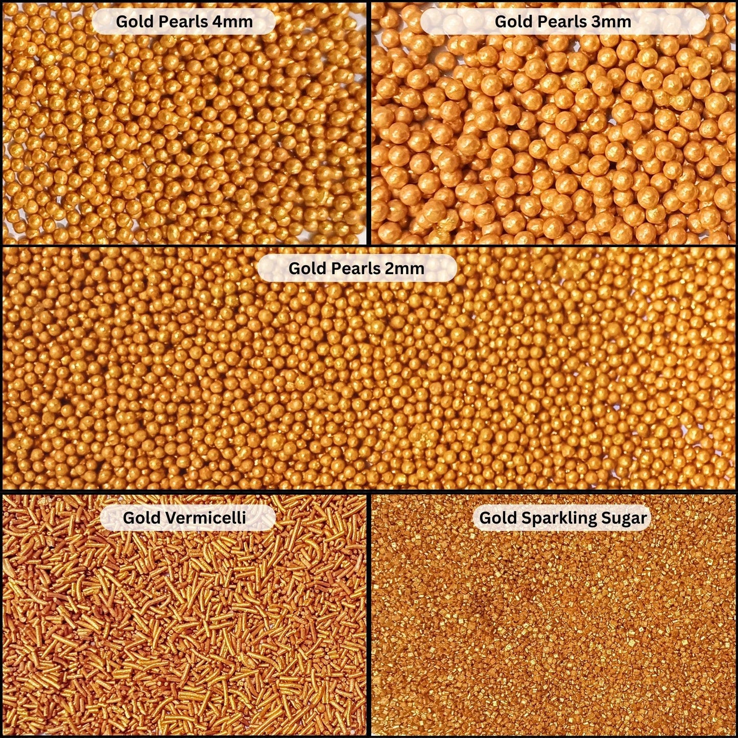 Confect Sprinkles for Cakes & Cupcakes Decoration | USP-22(Gold)