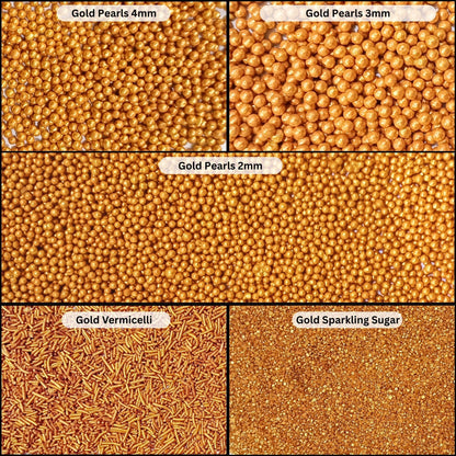 Confect Sprinkles for Cakes & Cupcakes Decoration | USP-22(Gold)