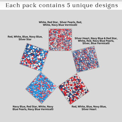 Confect Heart & Star Sprinkles | Pearls & Jimmies | Ultimate Avenger Patriotic Sprinkles