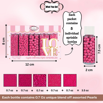 Confect Sprinkles for Cakes & Cupcakes Decoration | USP-6(Crimson Pink)
