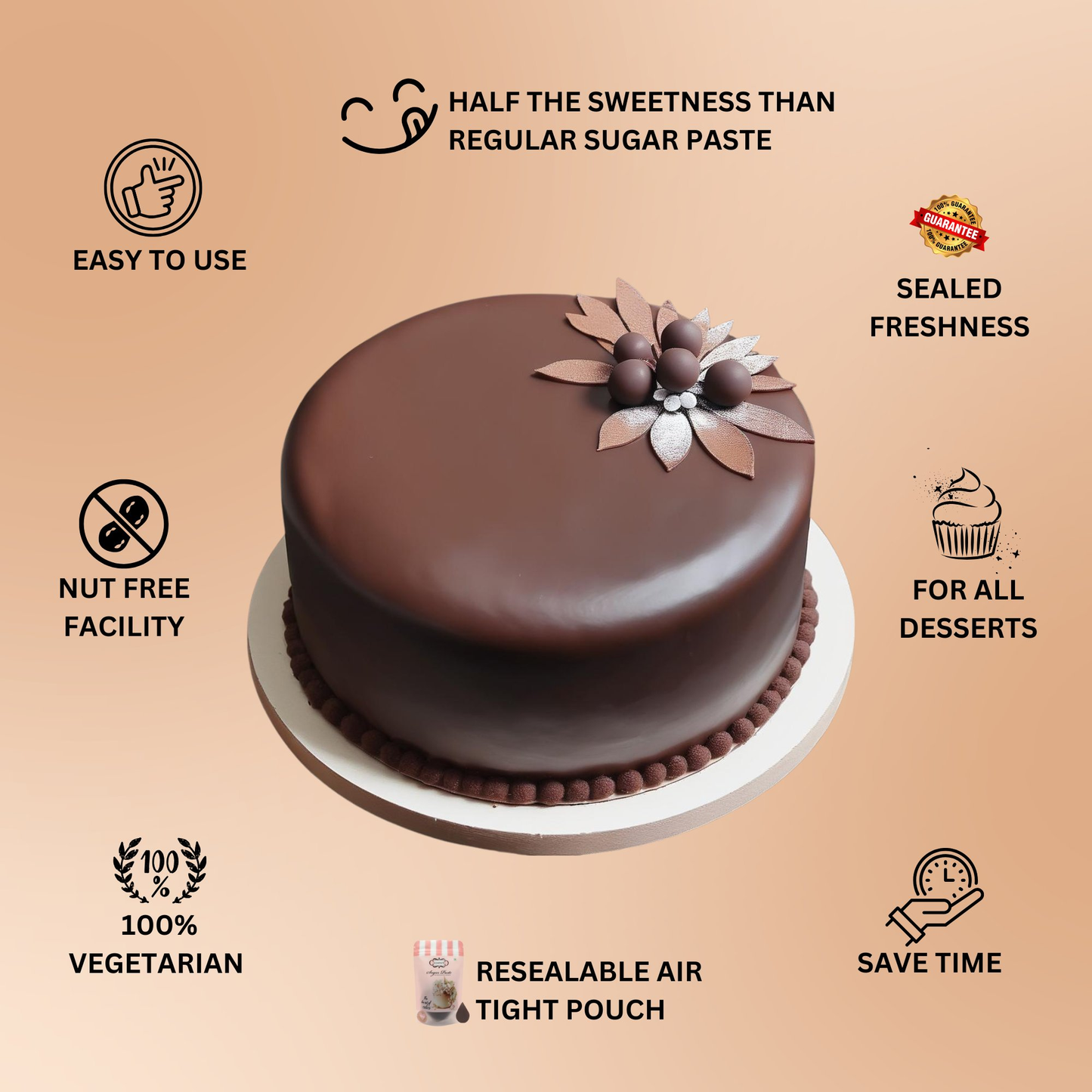 Confect Chocolate Brown Fondant | Edible Sugarpaste
