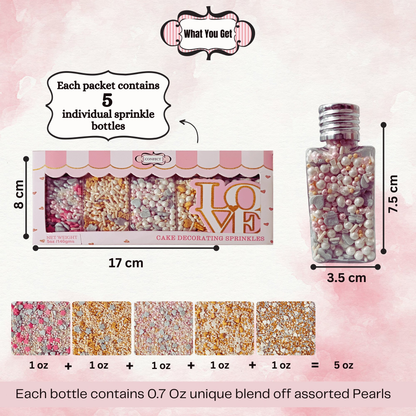 Confect Valentine Sprinkles | 19 Edible Decoration for Baking & Dessert