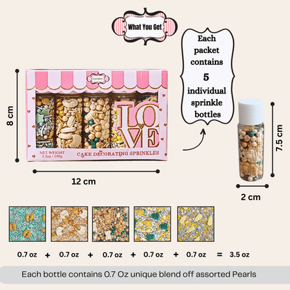 Confect Baby Shower Sprinkles | Mix Silver Baby Feet & Feeding Bottle Sprinkles Pack of 5 (BABY SHOWER -04)