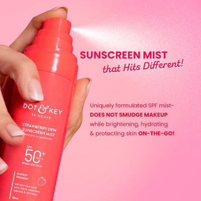 Dot & Key Strawberry Sunscreen Face Mist In-Vivo Tested SPF 50+ PA+++