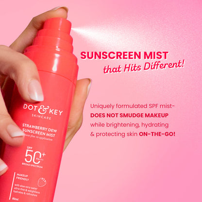 Dot & Key Strawberry Sunscreen Face Mist In-Vivo Tested SPF 50+ PA+++